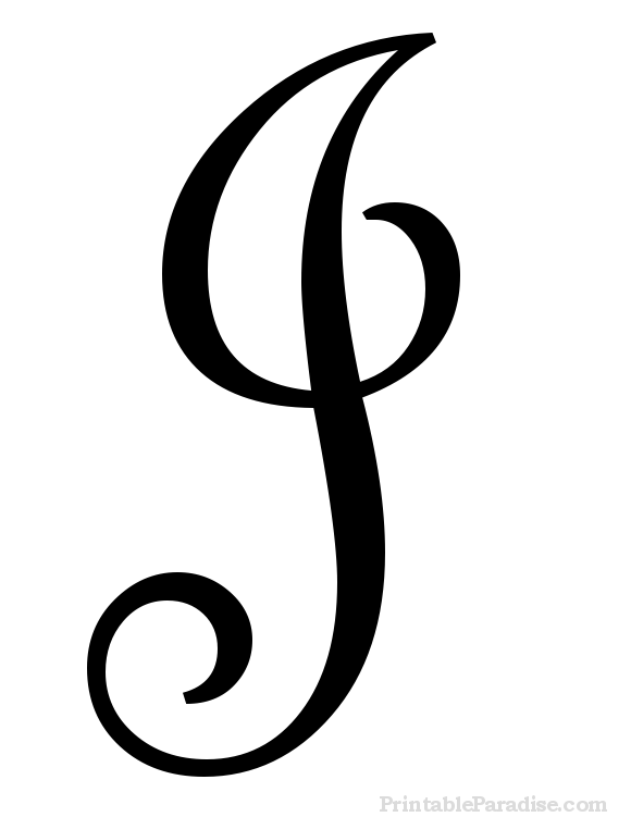 Printable cursive letter j