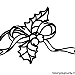 Christmas holly coloring pages printable for free download