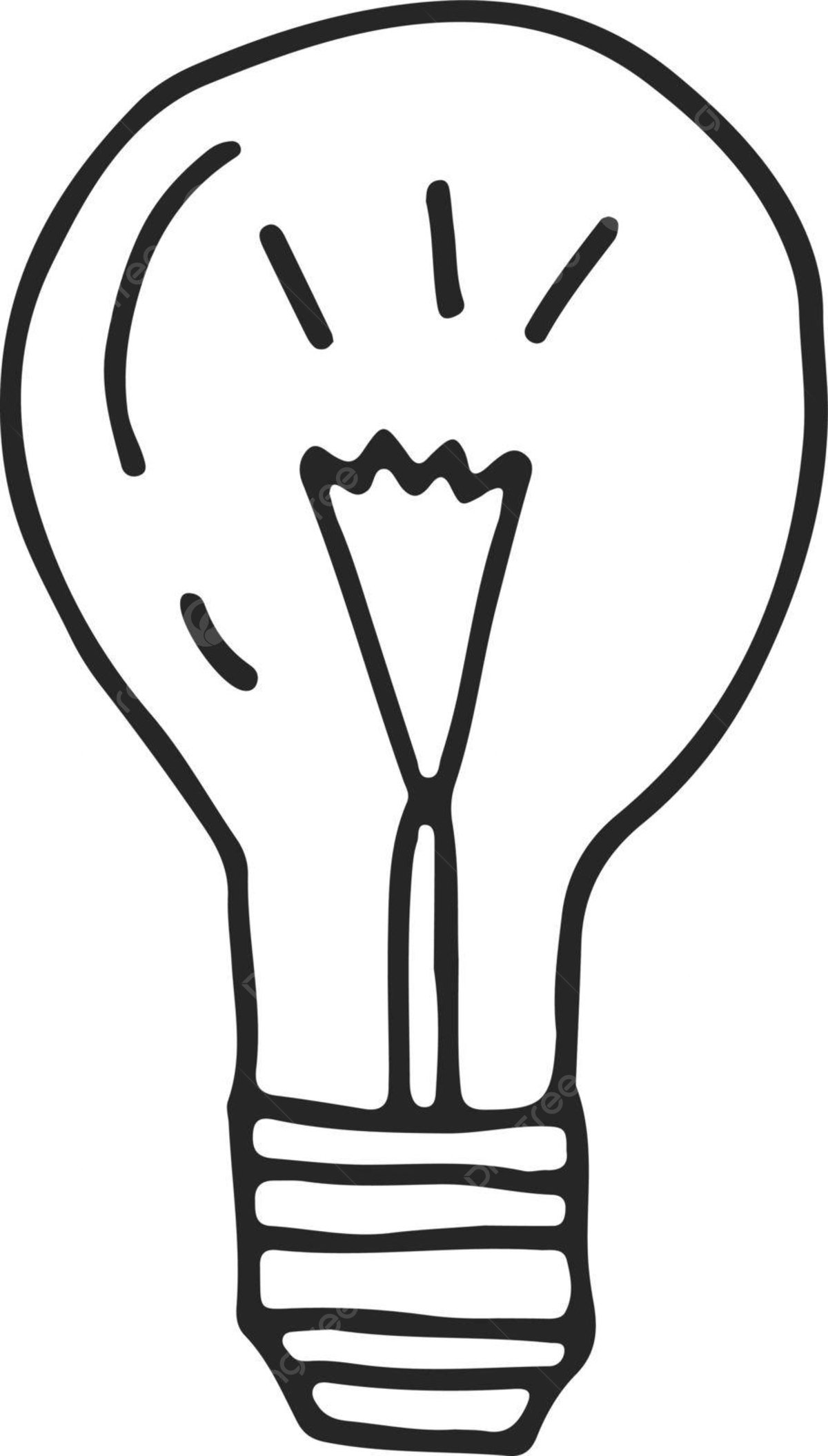 Lightbulb doodle lamp line icon idea symbol single solution idea vector single solution idea png and vector with transparent background for free download