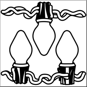 Clip art christmas lights bw i