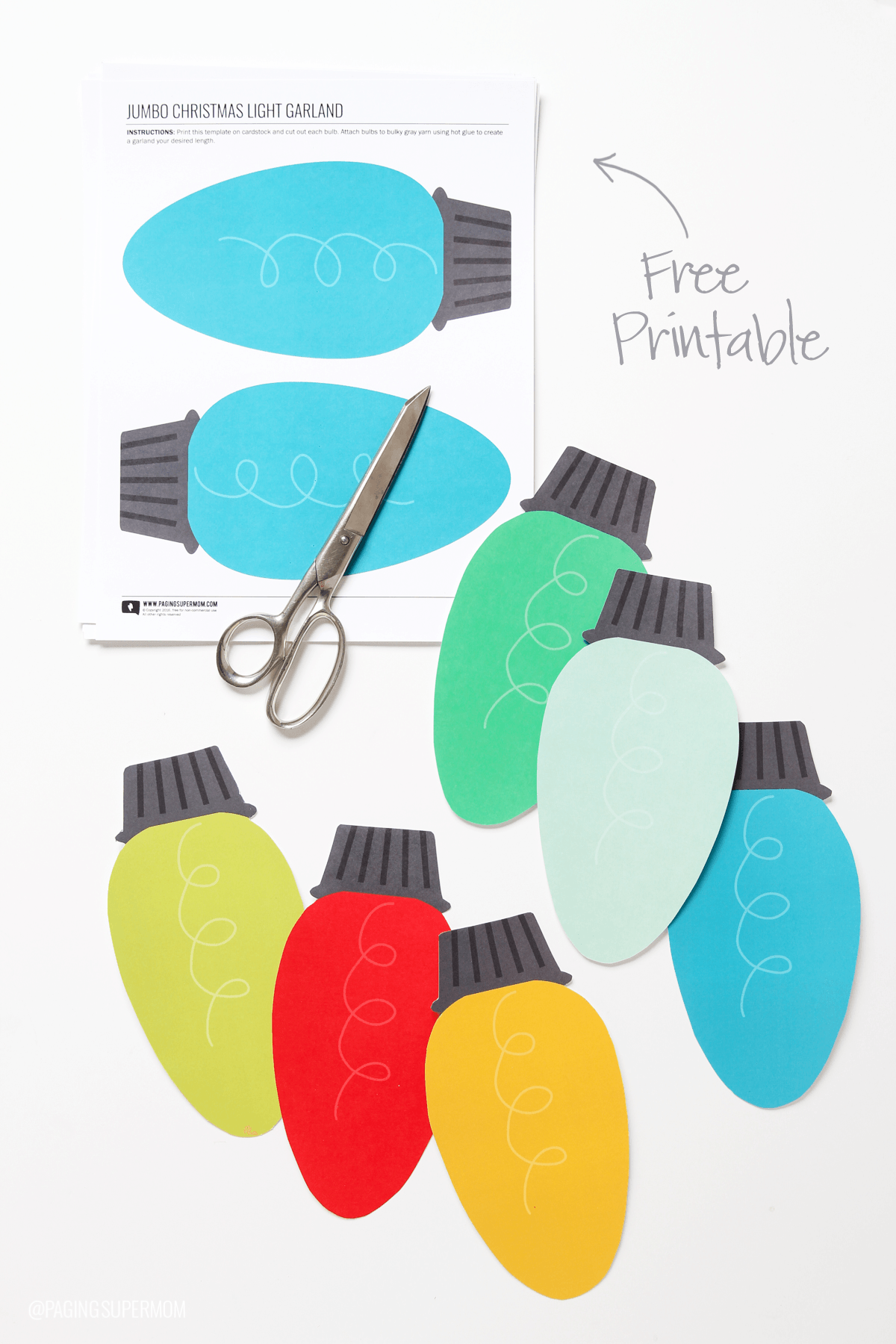 Free printable christmas lights garland christmas lights garland preschool christmas free christmas printables