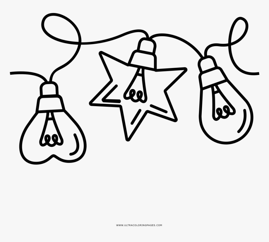 Christmas lights coloring page