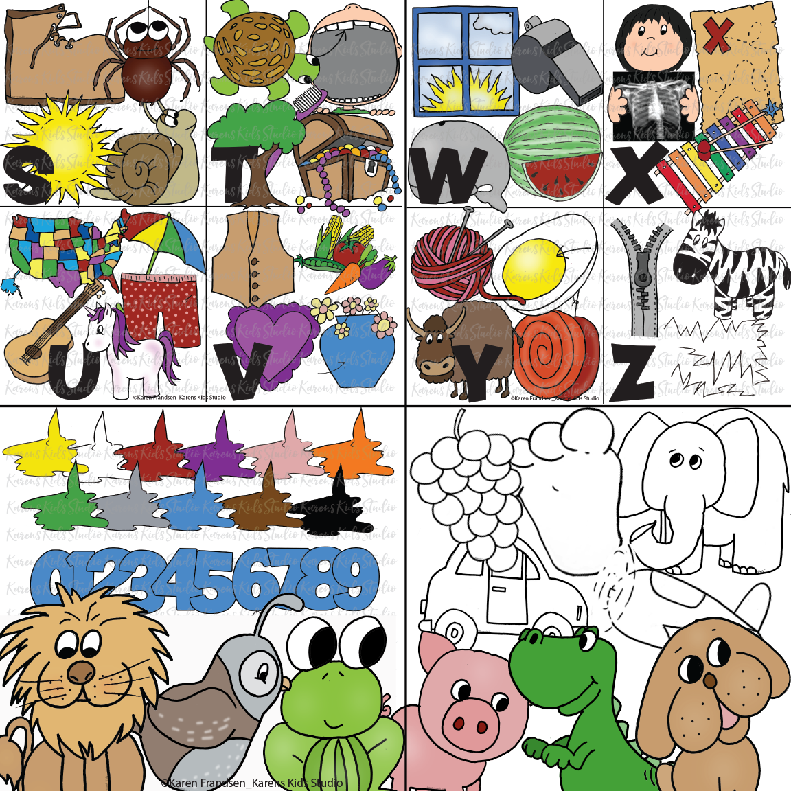 Alphabet pictures clipart karens kids clipart â karens kids studio