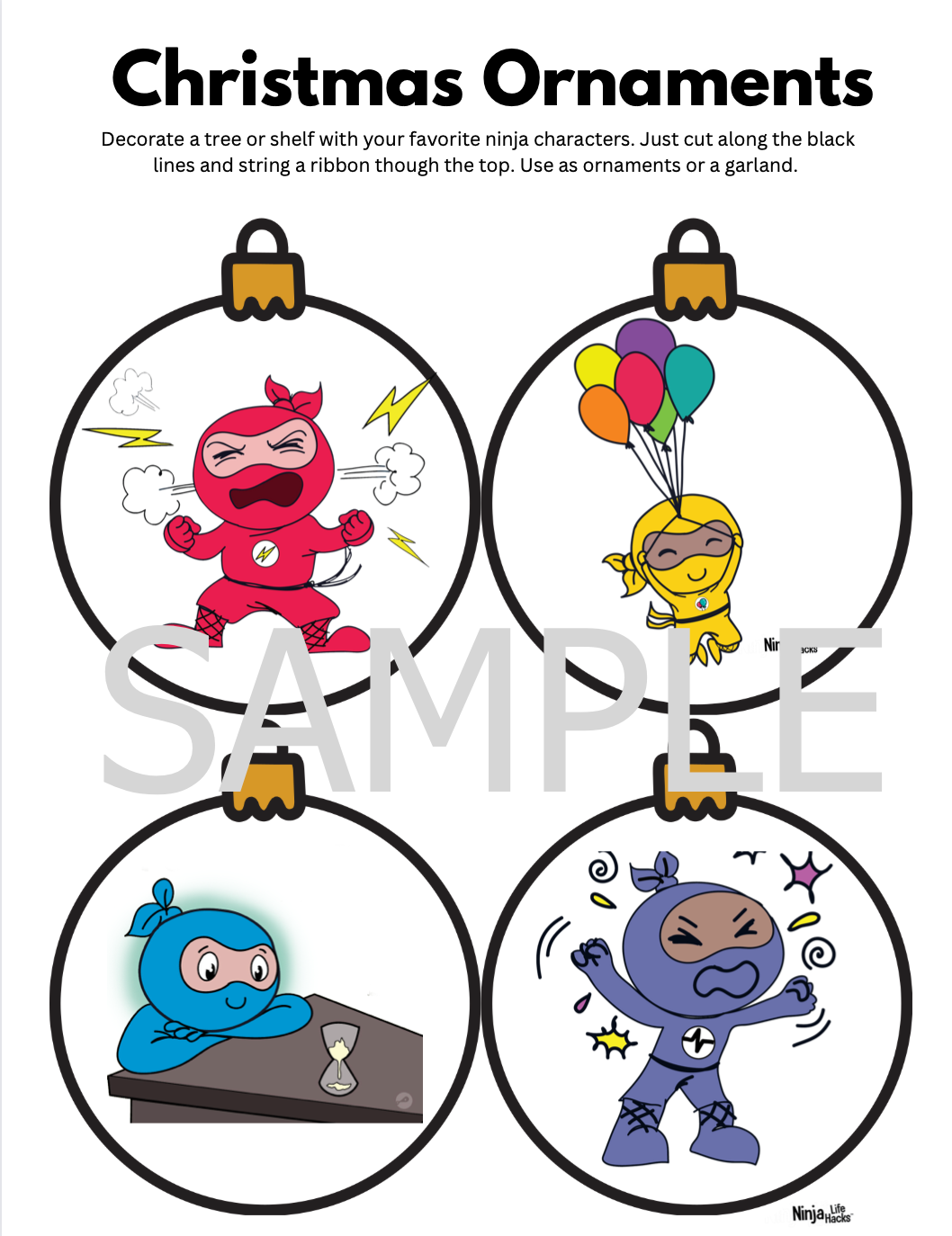 Ninja christmas ornaments