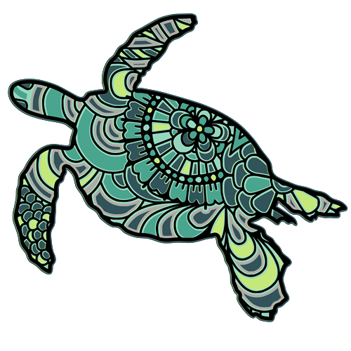 Mandala sea turtle svg cut file at