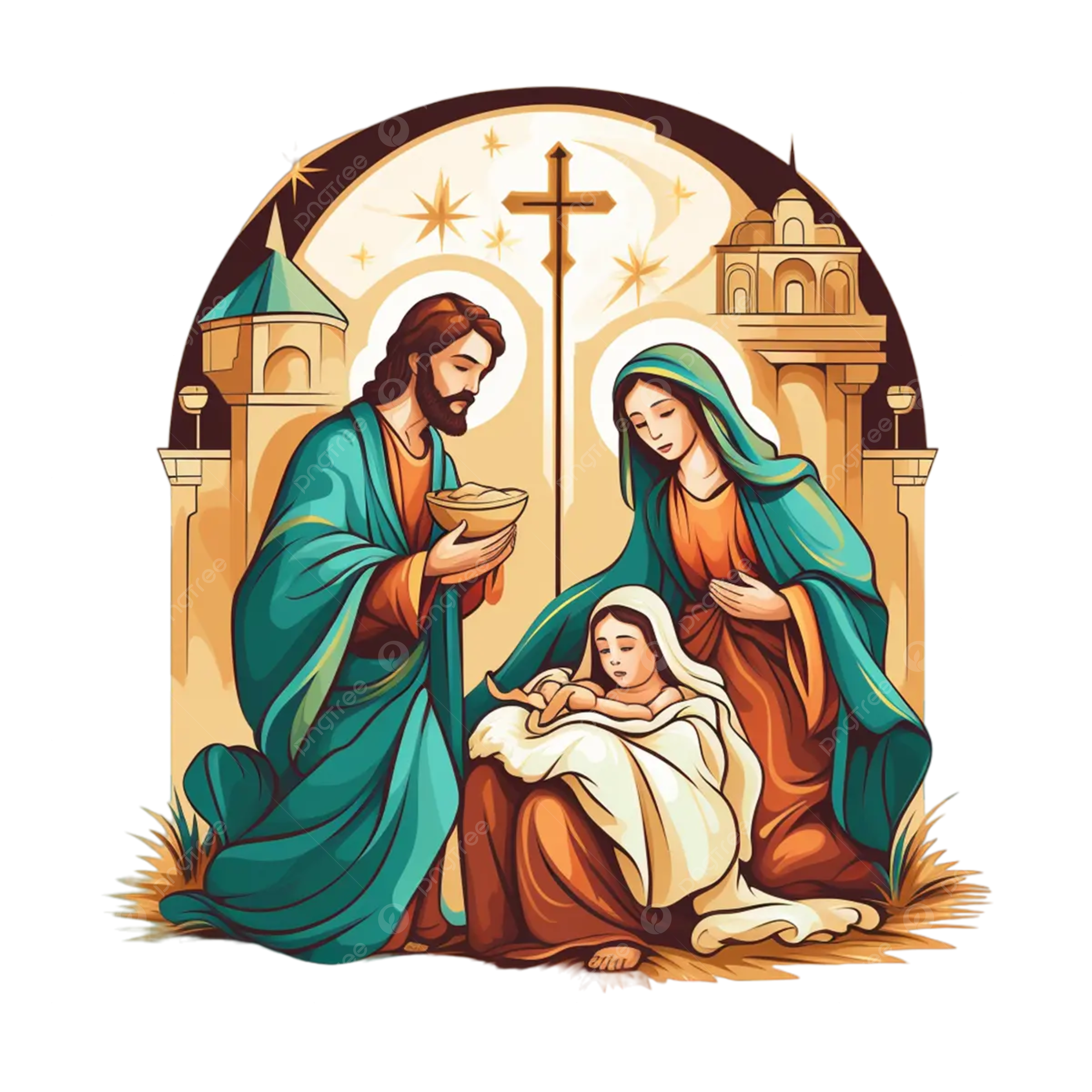 Nativity of jesus colorful scene elements nativity of jesus colorful nativity scene nativity of jesus jesus png transparent image and clipart for free download