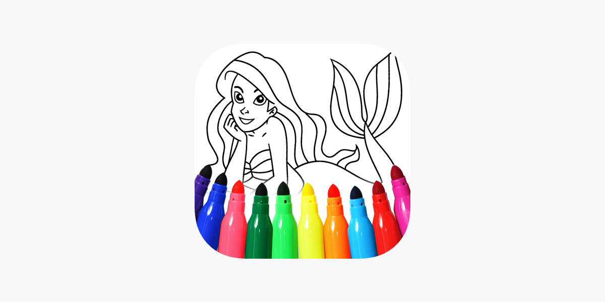 Mermaids coloring pages on the app store