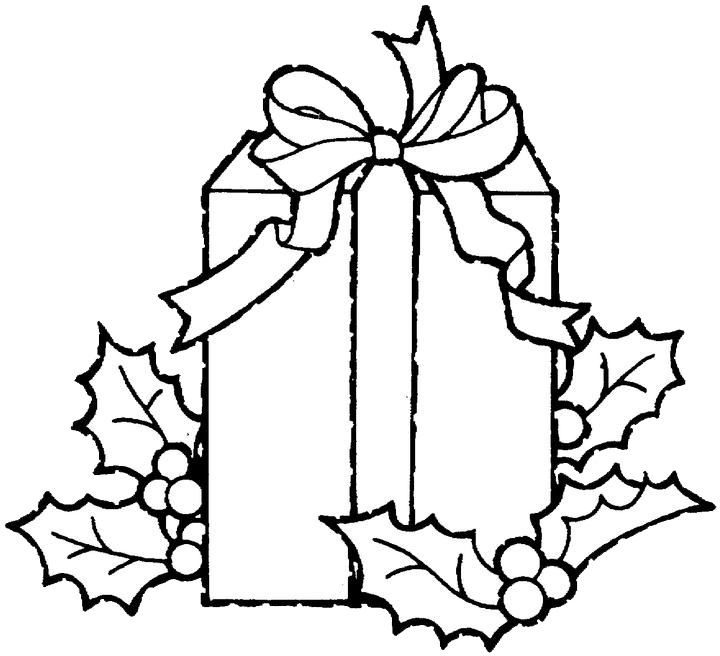 Christmas gift coloring pages purple kitty