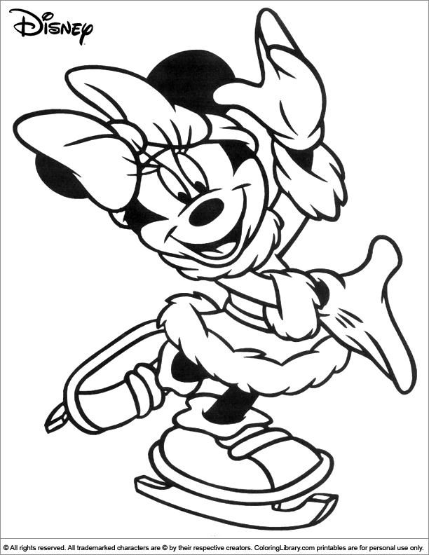Minnie mouse on ice skates a disney coloring page disney coloring pages minnie mouse coloring pages disney colors