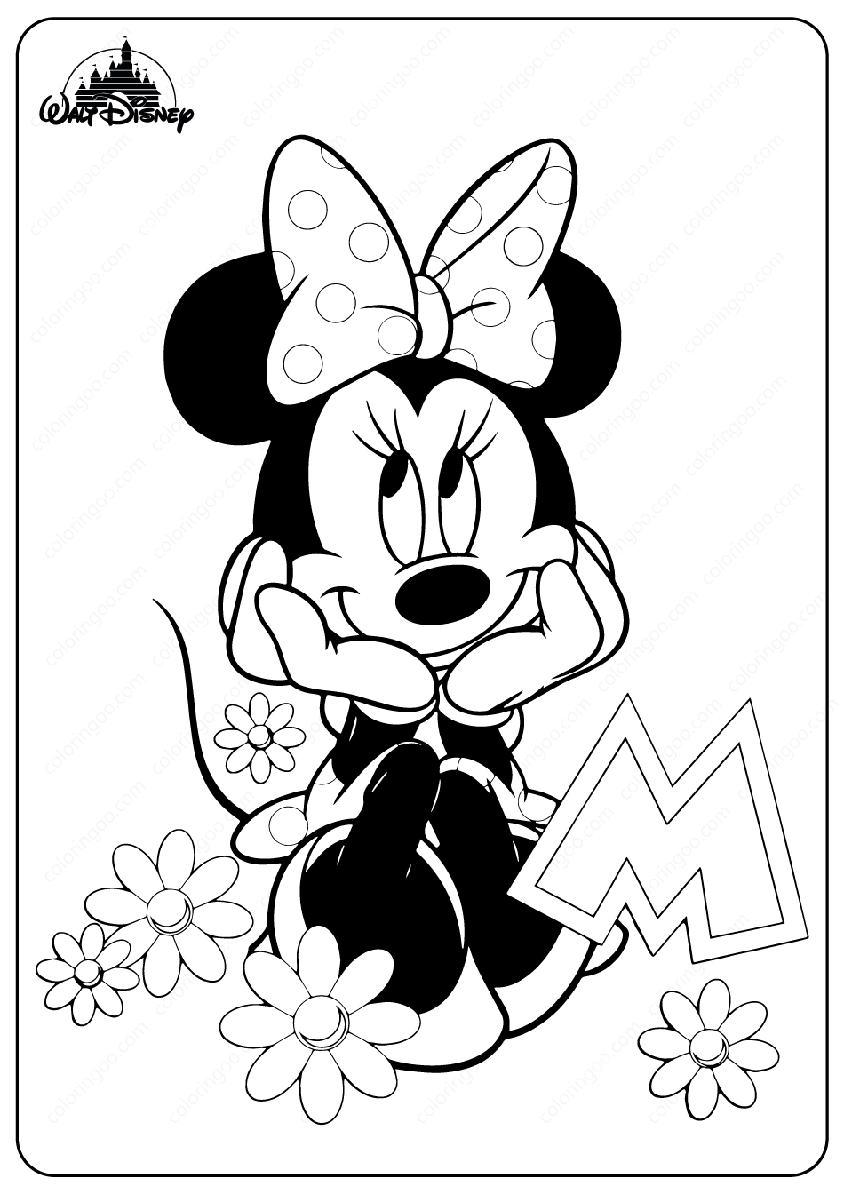 Printable disney minnie mouse pdf coloring pages minnie mouse coloring pages disney coloring pages minnie mouse drawing