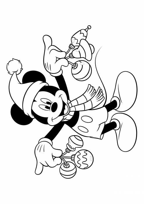Mickey mouse and christmas decorations coloring pages mickey mouse and friends coloring pages