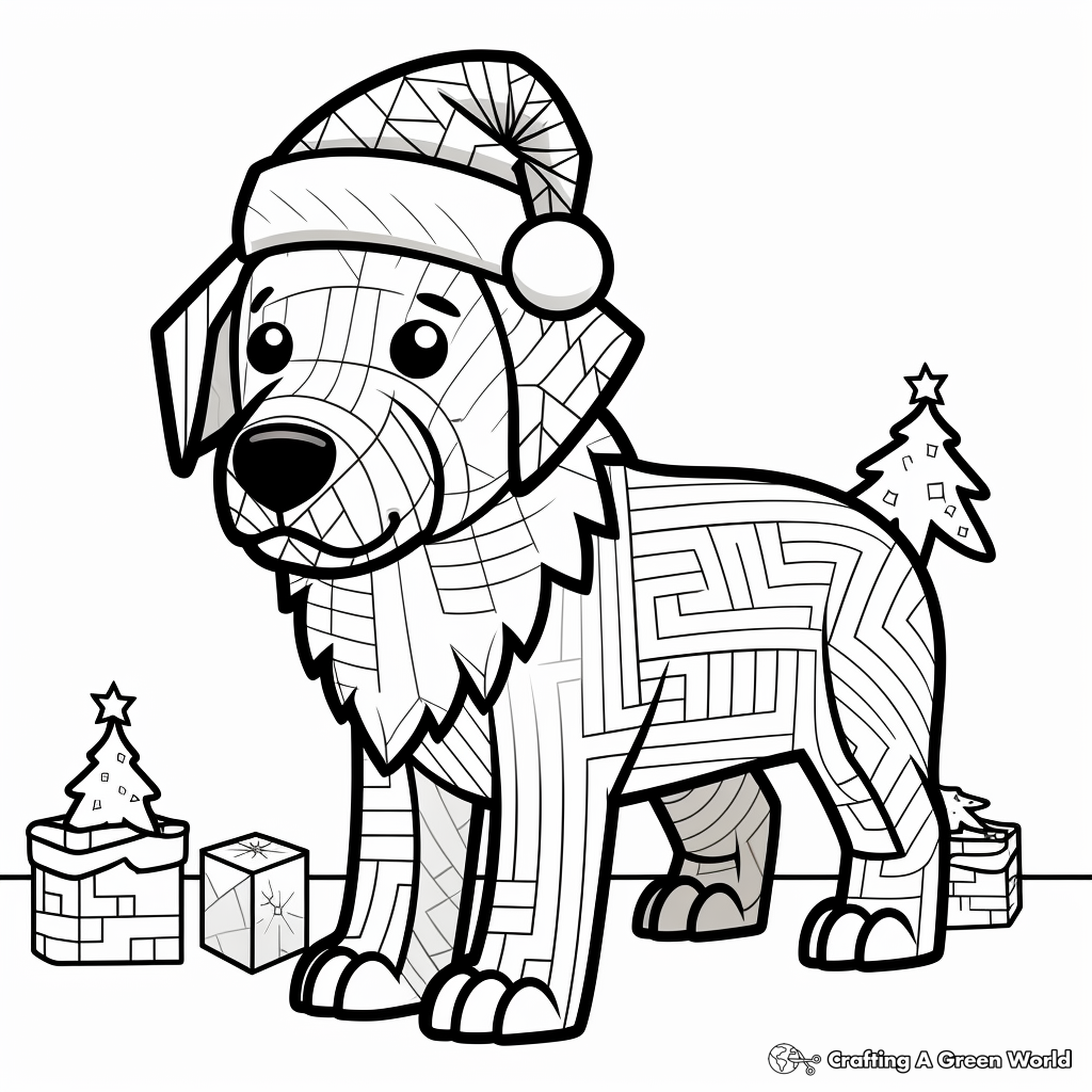 Minecraft dog coloring pages