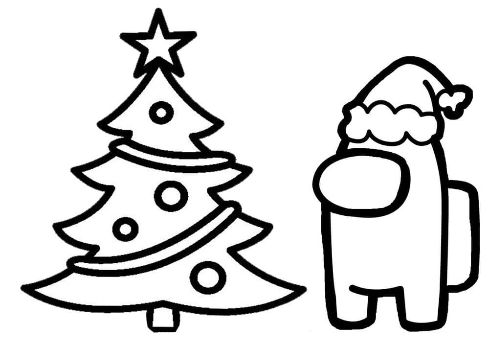 Among us christmas tree coloring page dibujo de navidad dibujo navidad para colorear dibujos de navidad