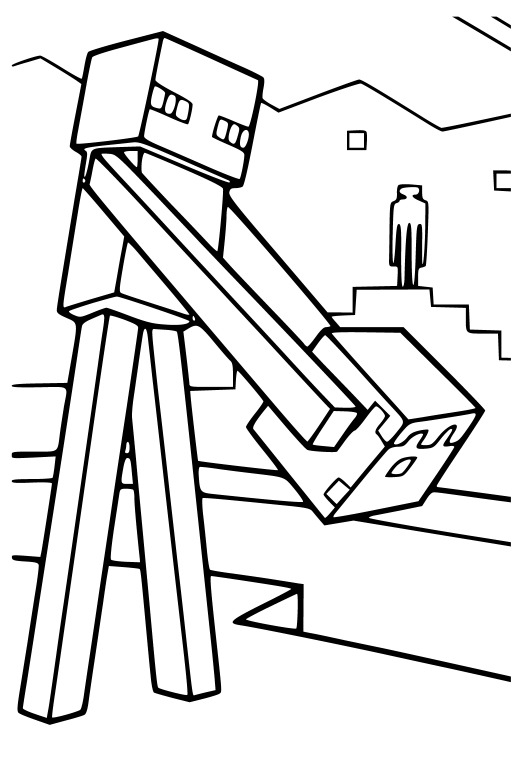 Free printable minecraft builder coloring page sheet and picture for adults and kids girls and boys