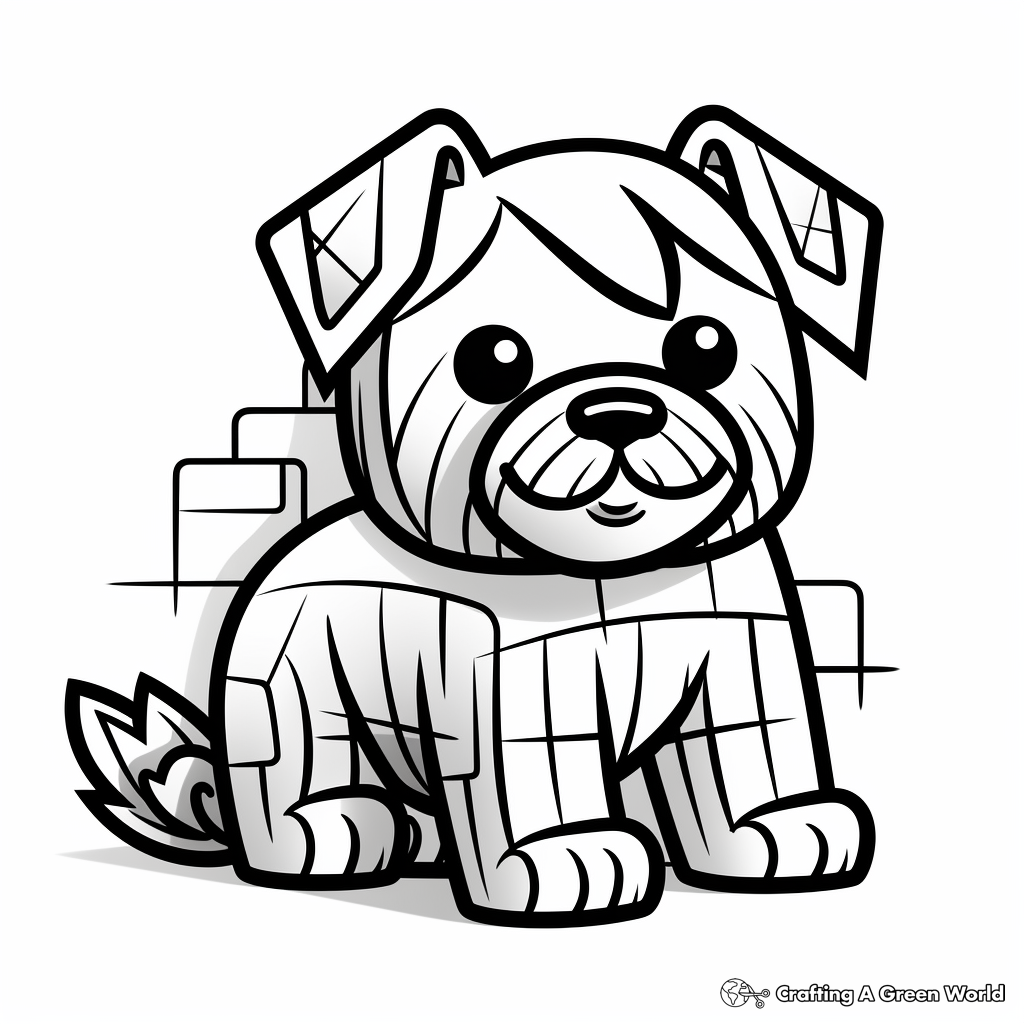 Minecraft dog coloring pages