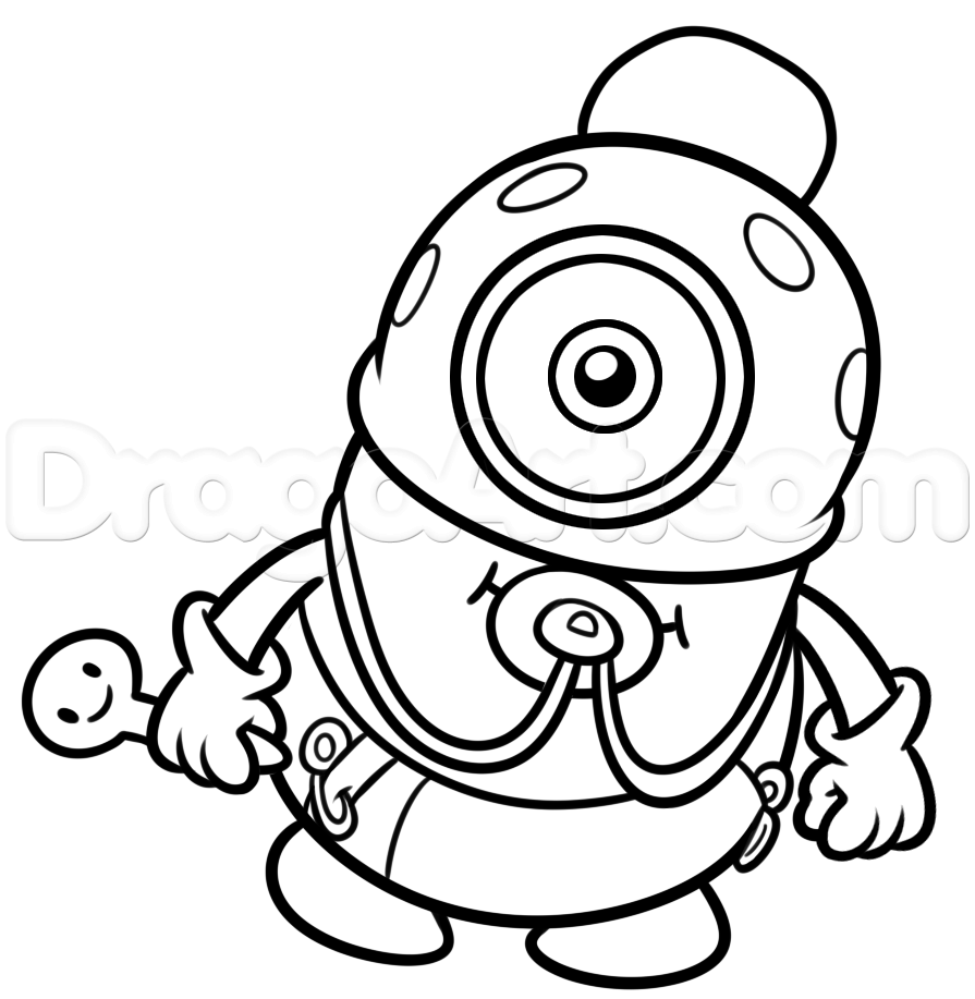 How to draw baby minion step by step characters pop culture free online drawing tutorial added by dawn jâ minion drawing minion art minions coloring pages