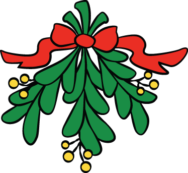 Christmas mistletoe decorative sticker