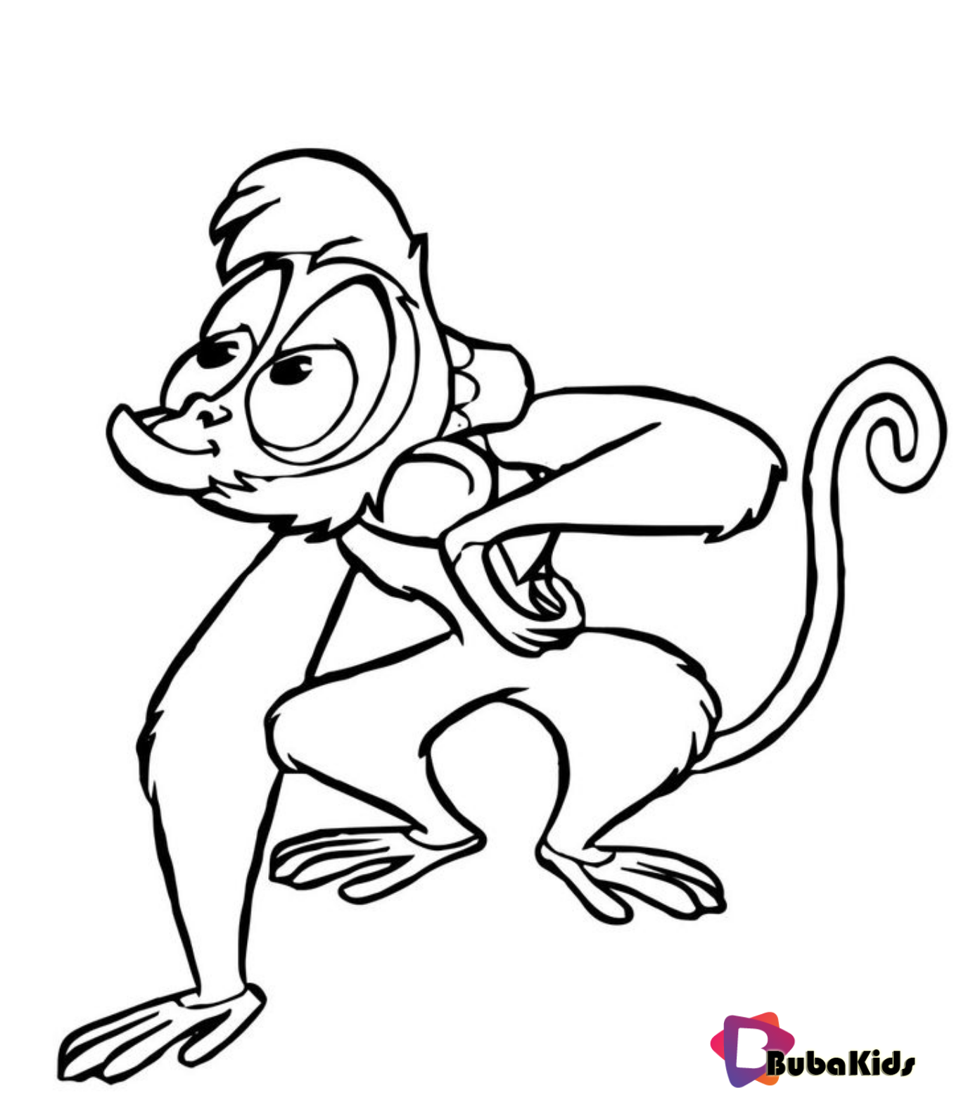 Abu aladdin coloring monkey coloring page page printable abu aladdin coloring â disney princess coloring pages cartoon coloring pages coloring pages