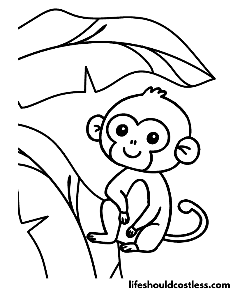 Monkey coloring pages free printable pdf templates