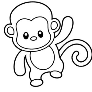 Monkey coloring pages printable for free download