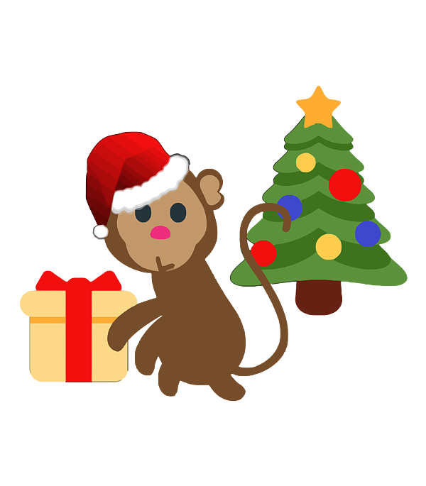 Santa claus monkey emoji for christmas present sticker by shawv maxin