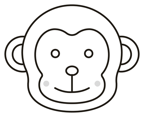 Monkey face coloring page free printable coloring pages