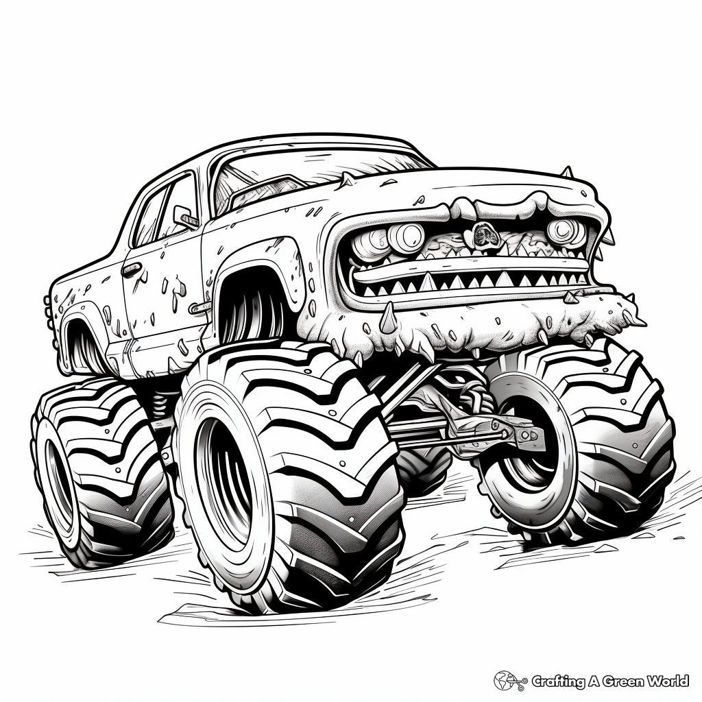 Police monster truck coloring pages