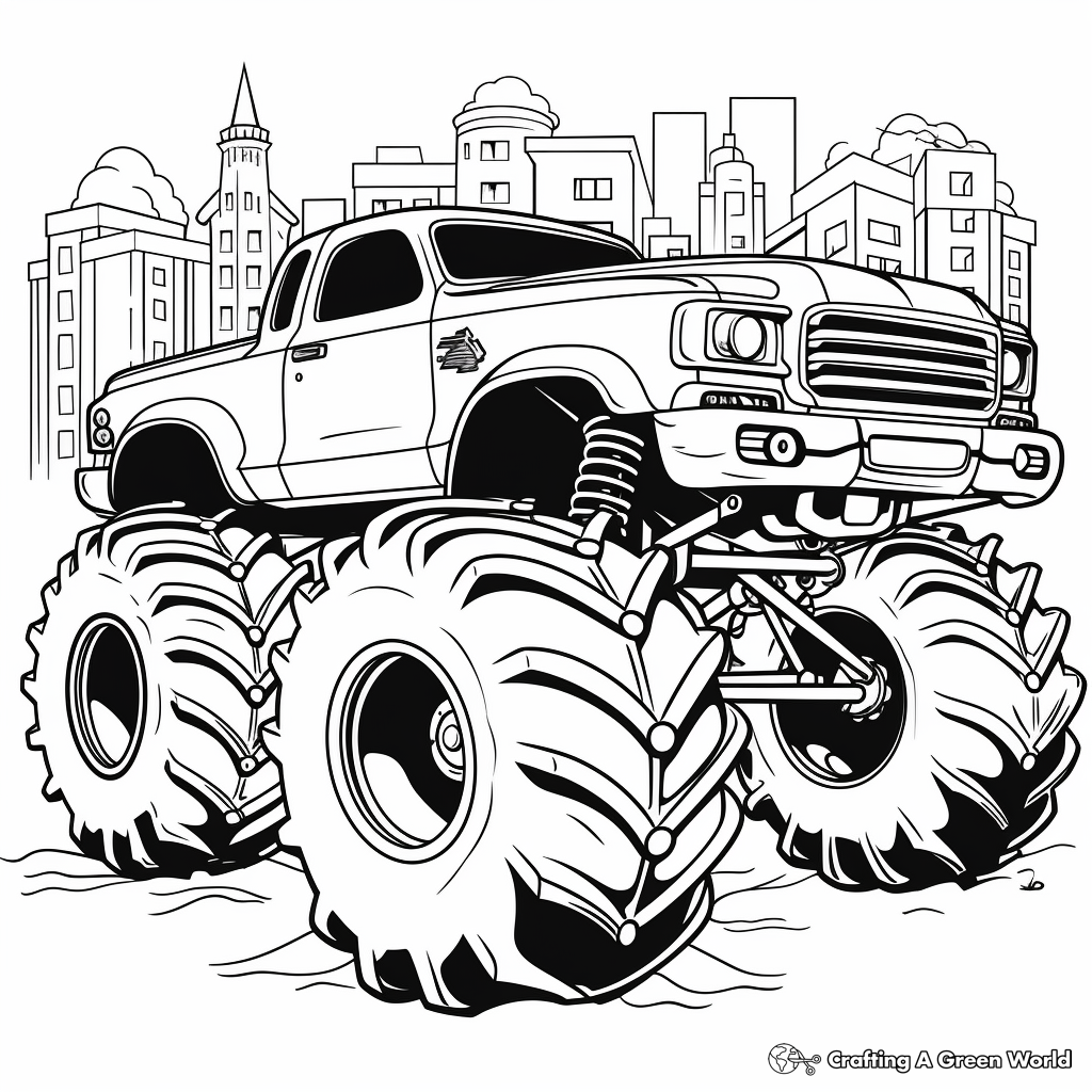 Police monster truck coloring pages