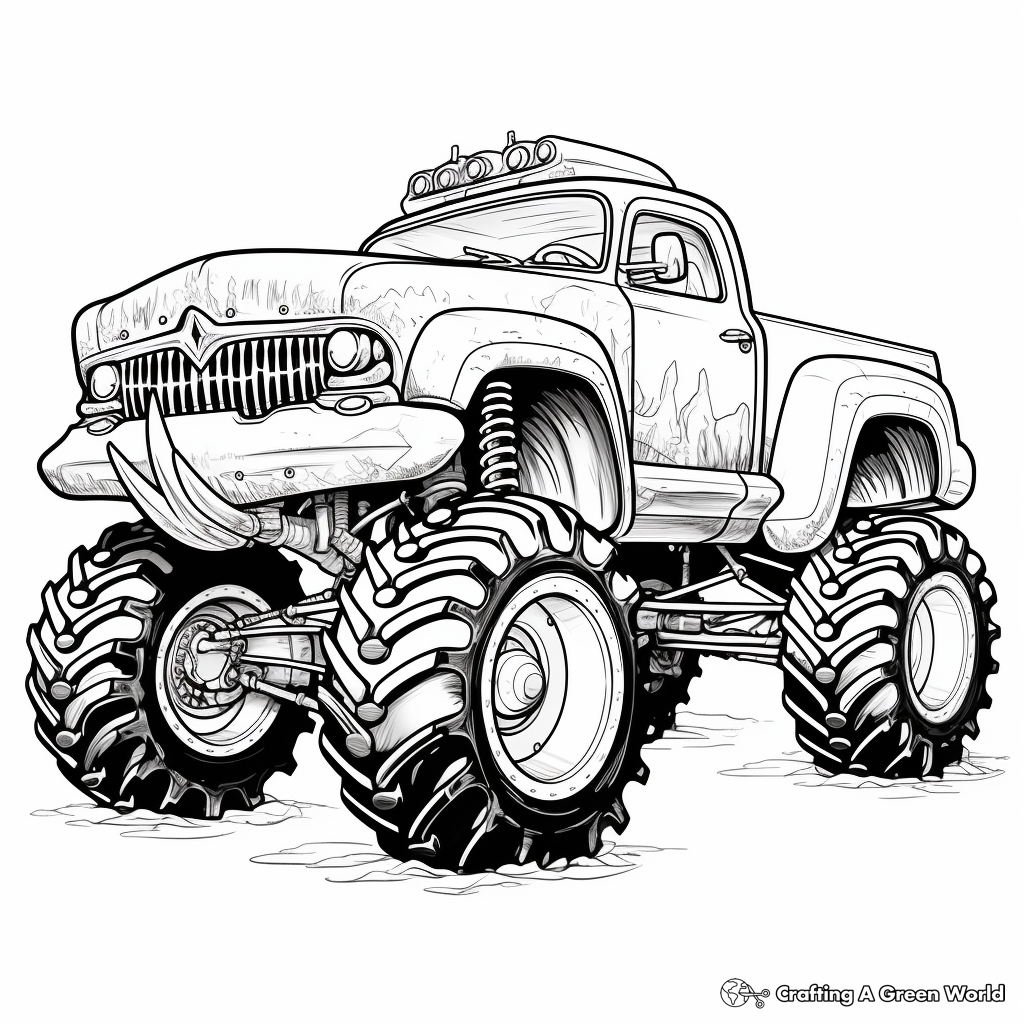 Police monster truck coloring pages