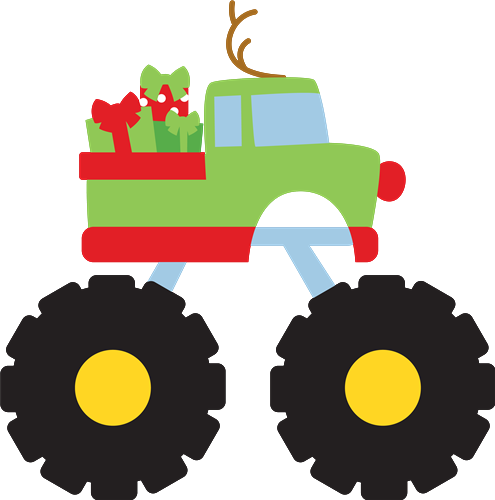 Christmas monster truck svg cut file at