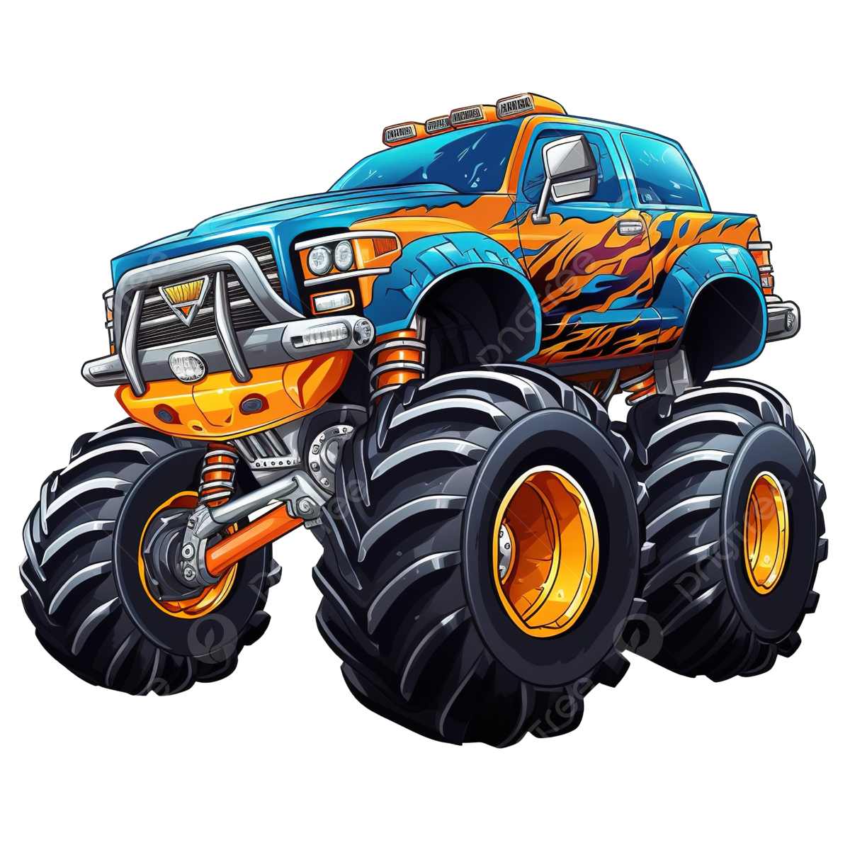 Monster truck illustration auto monster muscle png transparent image and clipart for free download