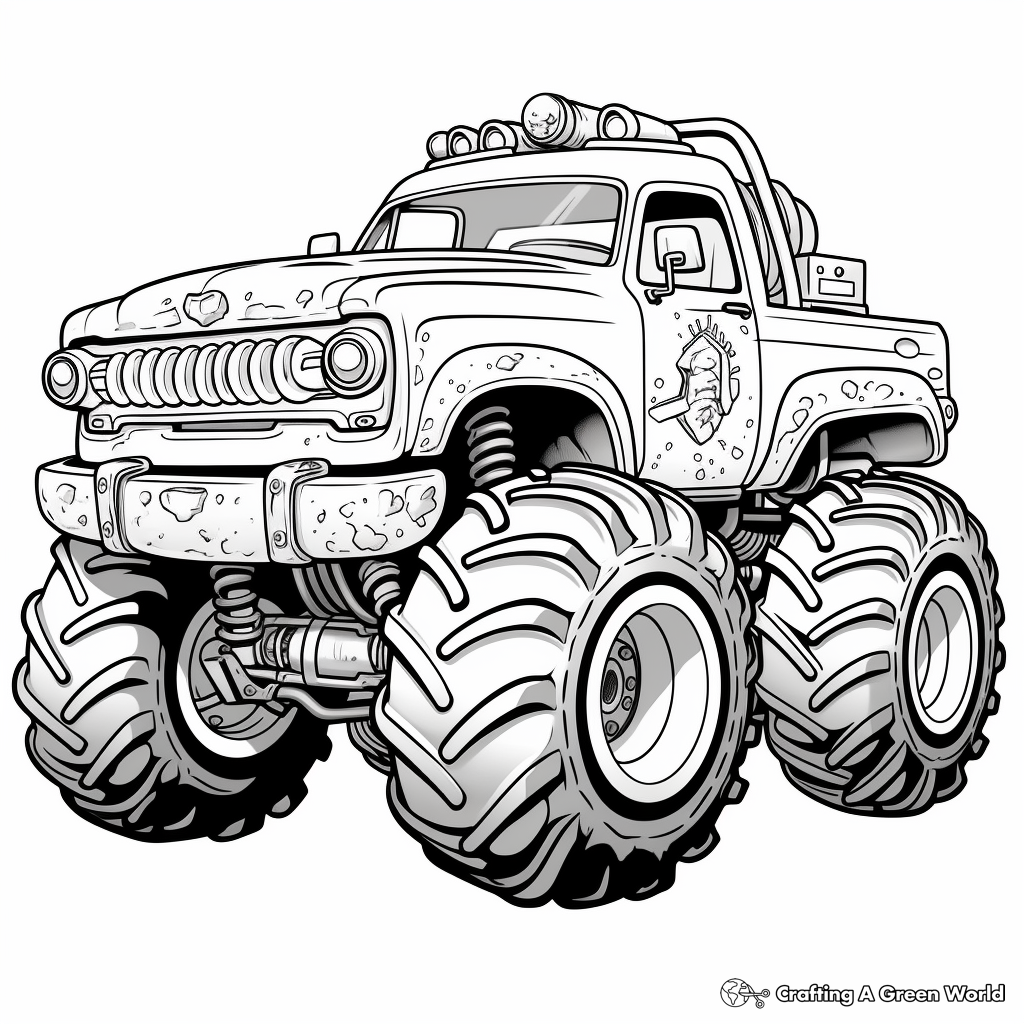 Police monster truck coloring pages