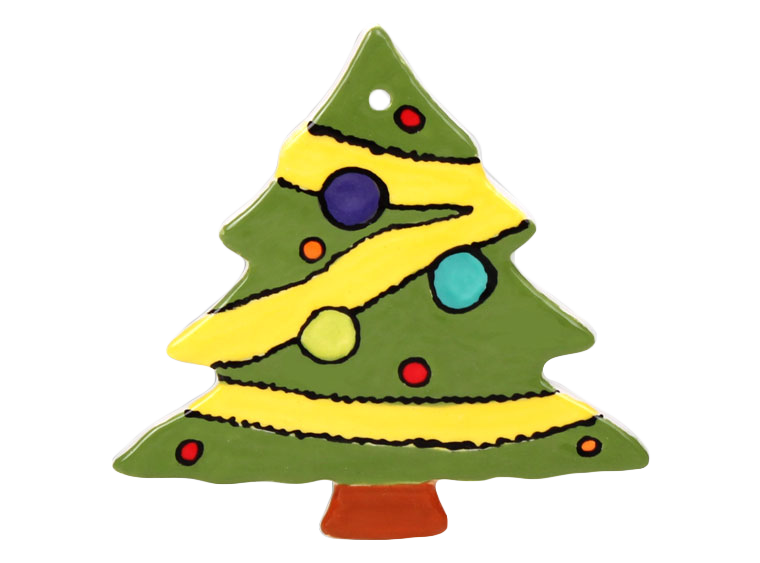 Hand detailed christmas tree party ornament