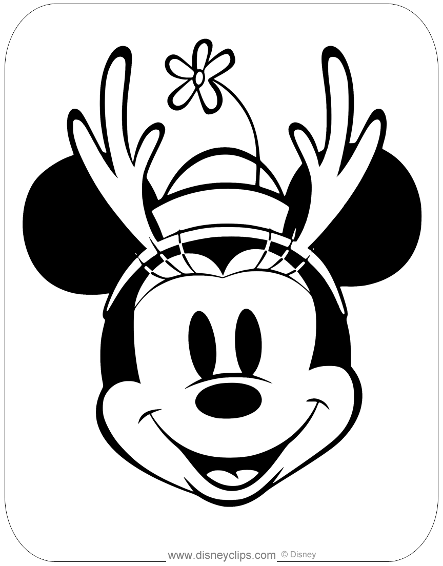 Minnie mouse christmas coloring pages