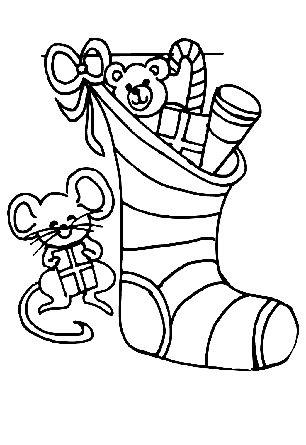 Free printable holiday mouse coloring page for adults and kids