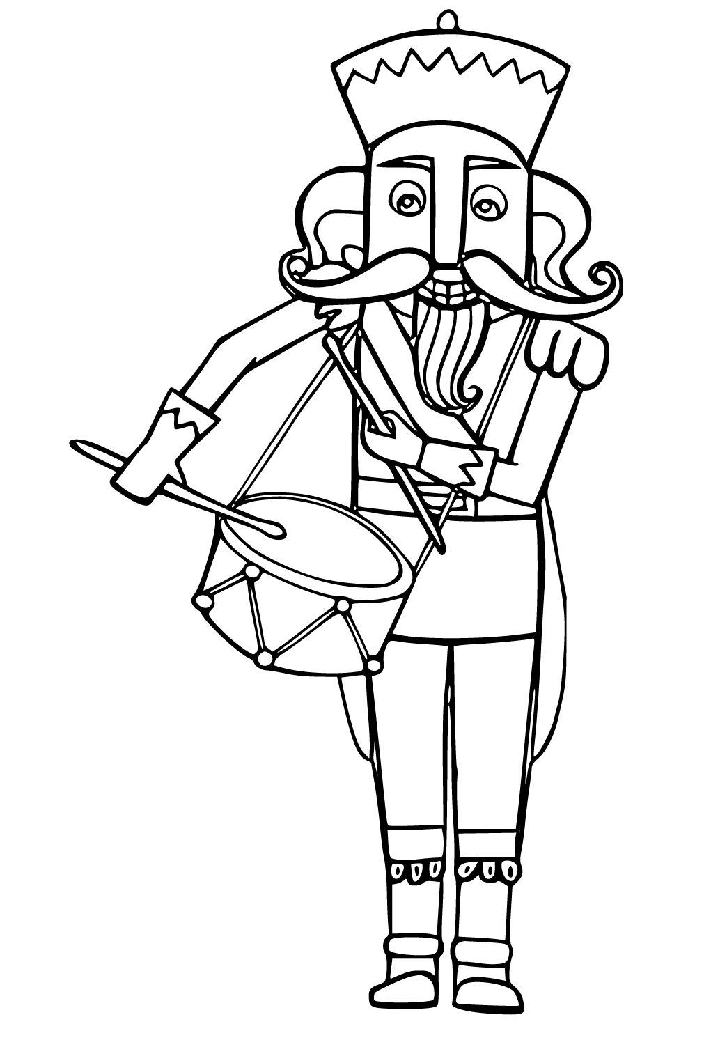 Free printable nutcracker drummer coloring page for adults and kids