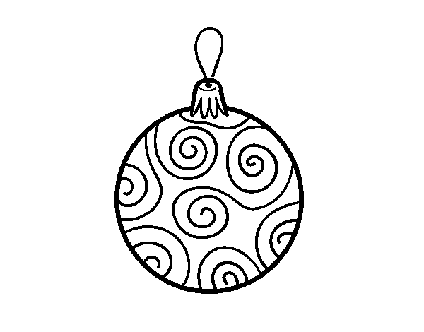 Decorated christmas tree ball coloring page