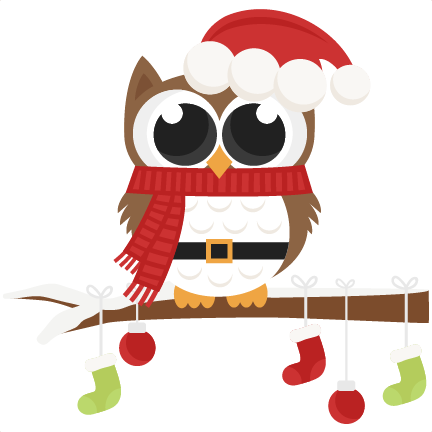 Santa owl scrapbook clip art christmas cut outs for cricut cute svg cut files free svgs