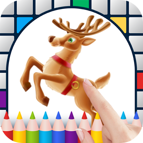 Christmas reindeer color by number