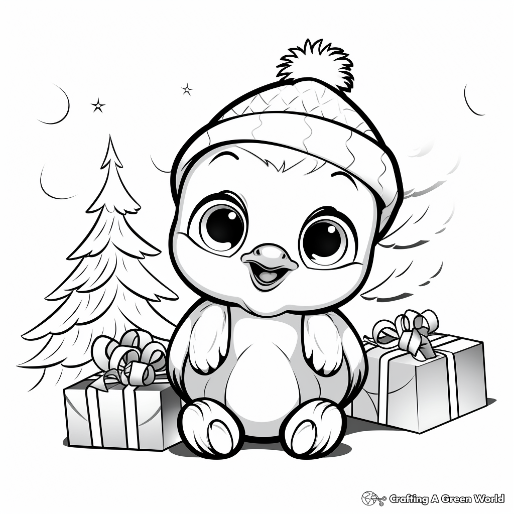 Baby penguin coloring pages