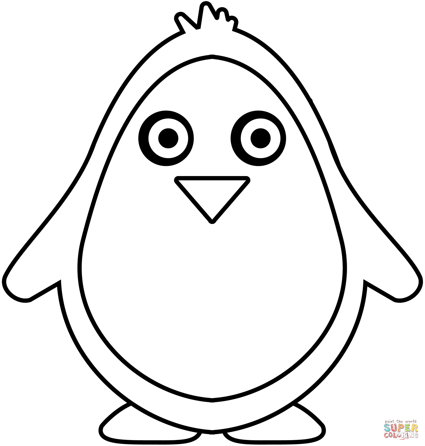 Cute penguin coloring page free printable coloring pages