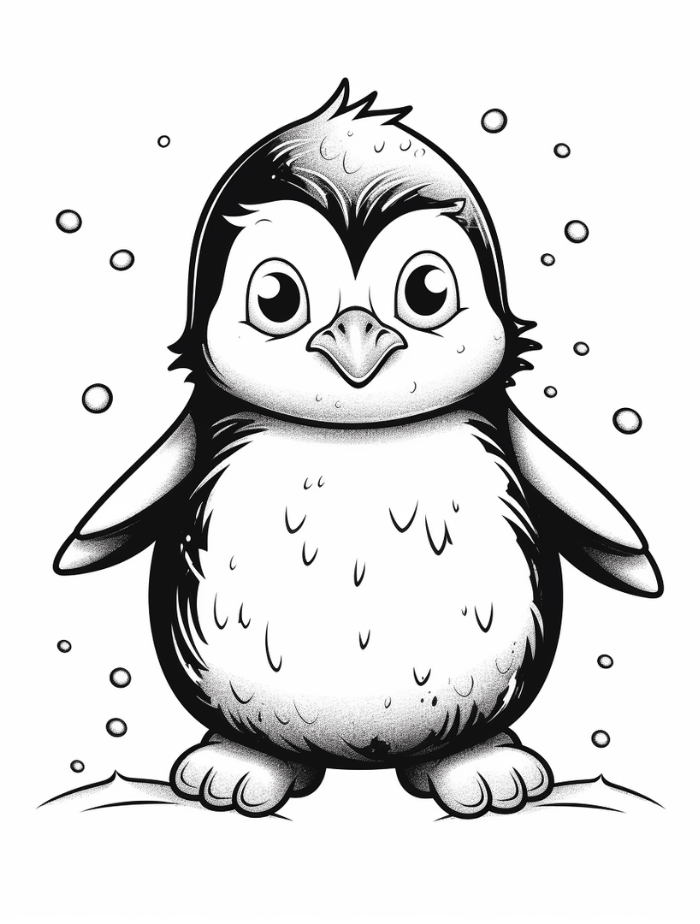 Penguin coloring pages hue therapy
