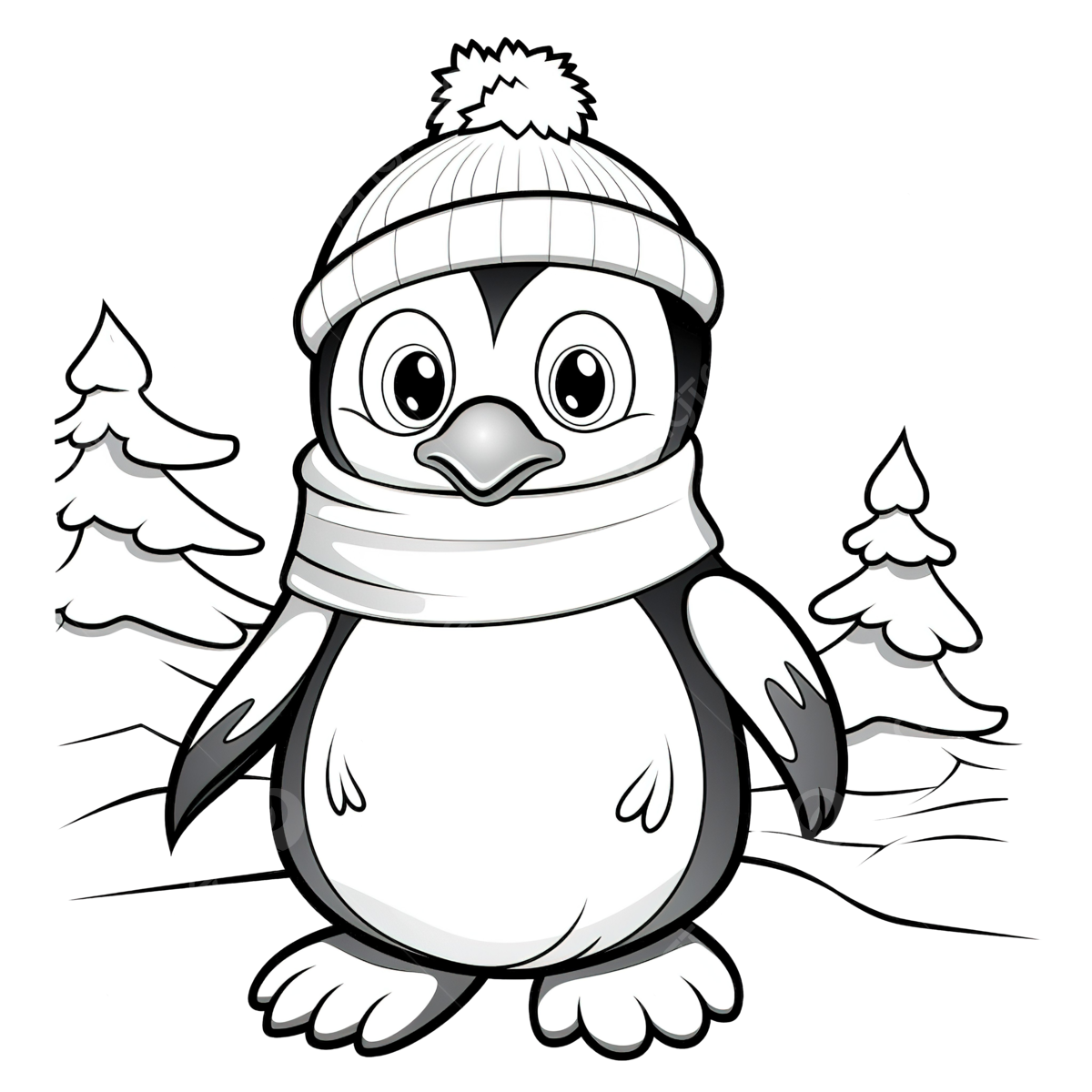 Easy penguin outline png transparent images free download vector files