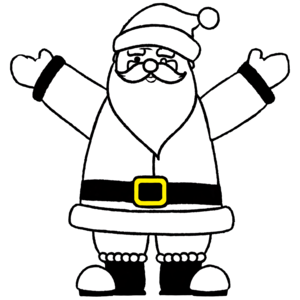 Download cartoon santa claus coloring page for kids and adults png online