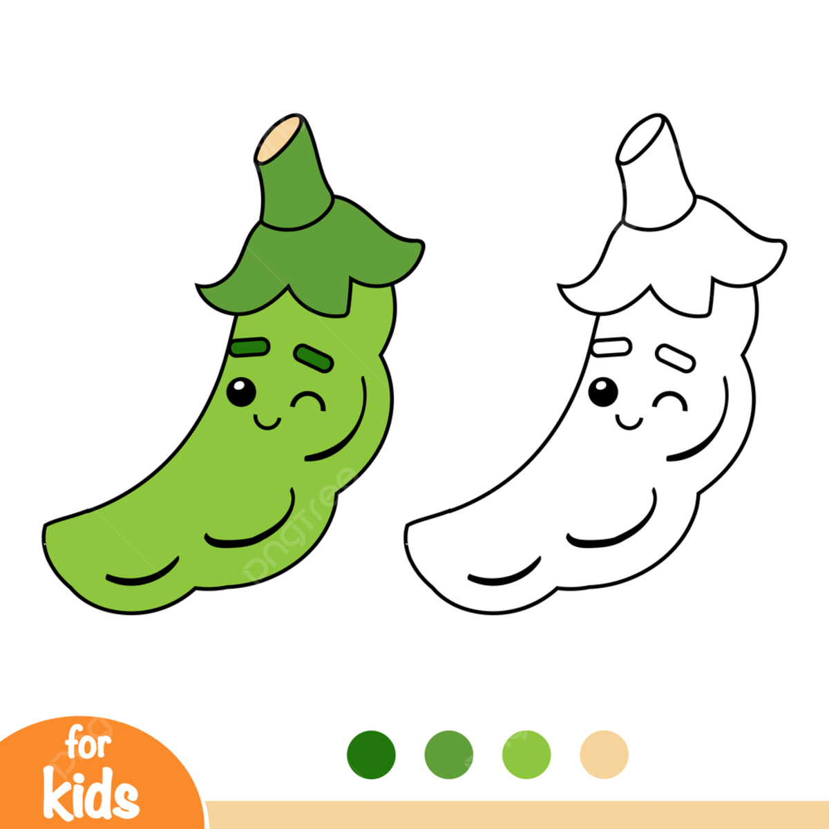 Children book vector design images coloring book for children peas pea face png image for free download