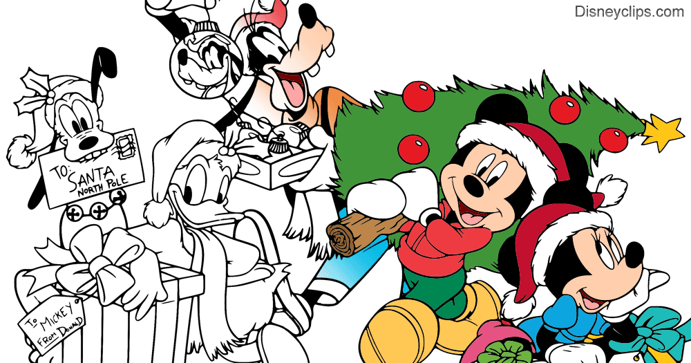 Disney christmas coloring pages