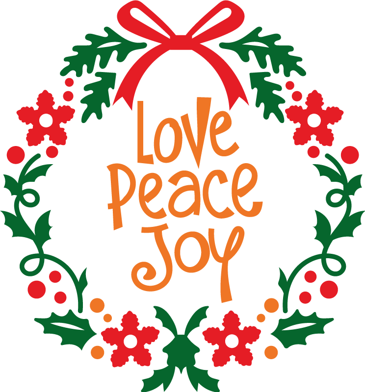 Joy love peace christmas wall sticker