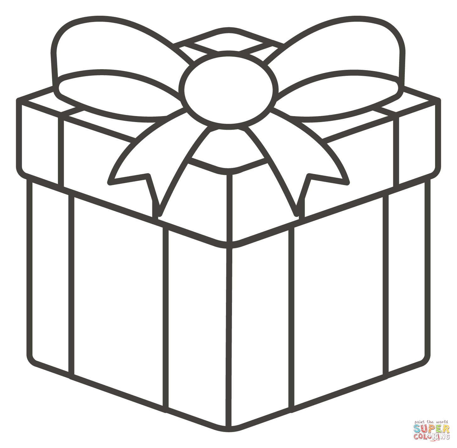 Wrapped gift coloring page free printable coloring pages