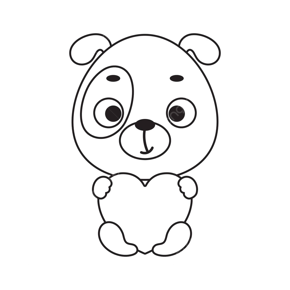 Adorable dog coloring page for preschool kids vector illustration vector adorable vector preschool png and vector with transparent background for free download