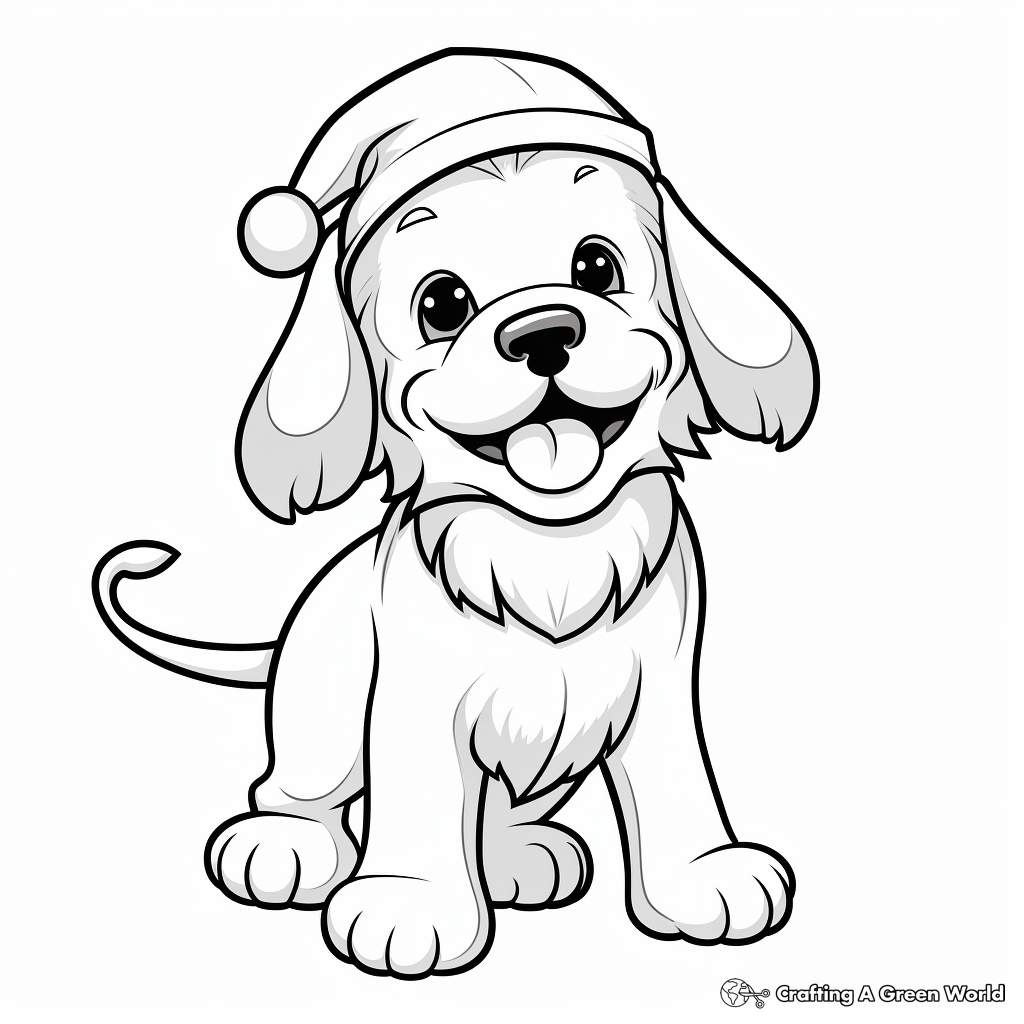 Christmas dog coloring pages